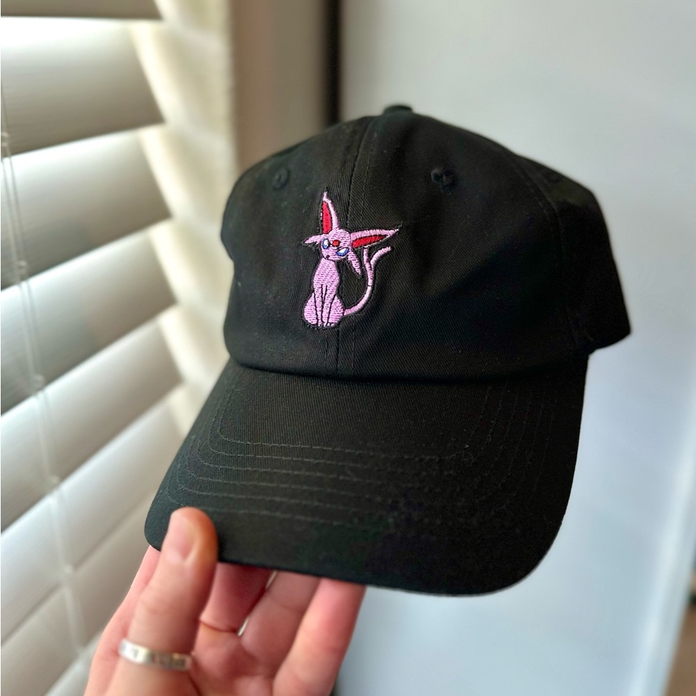Black Espeon Pokemon Embroidered Cap